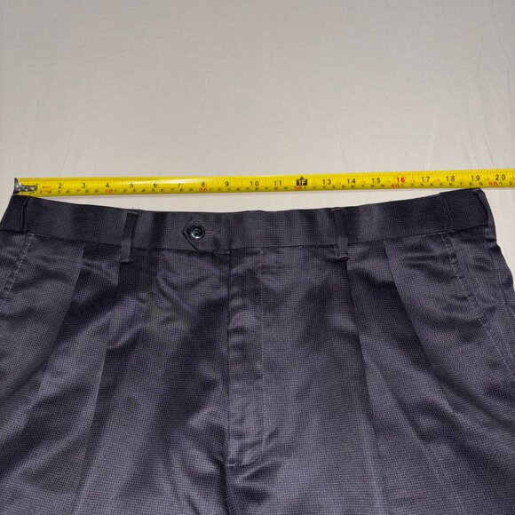 Perry Ellis Portfolio Men’s‎ Dress Pants 38x30 Gray Micro Check Pleated Cuffed - Picture 11 of 14